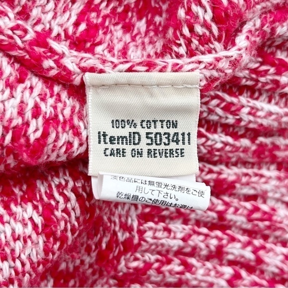 L.L.Bean 100%‎ Cotton Pullover Knit Sweater in Marled Red White, Size Medium - Picture 8 of 8